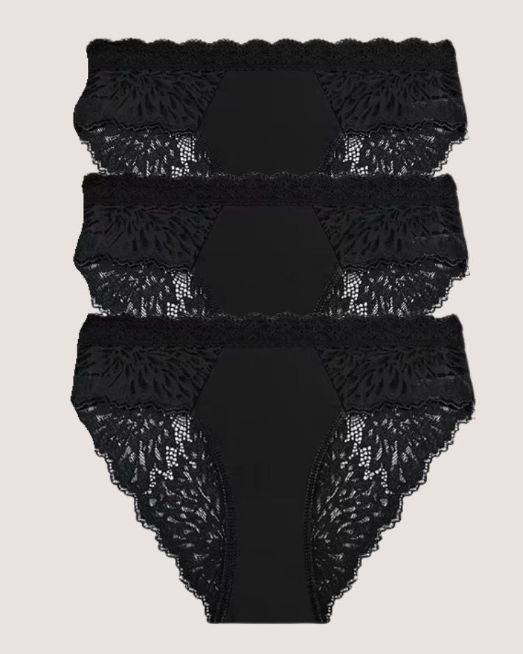 3-Pack: Romantic Low-Rise Lace Briefs - Voldara