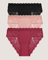 3-Pack: Romantic Low-Rise Lace Briefs - Voldara