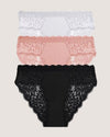 3-Pack: Romantic Low-Rise Lace Briefs - Voldara
