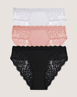 3-Pack: Romantic Low-Rise Lace Briefs - Voldara