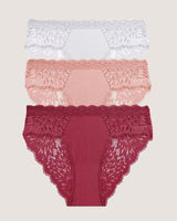 3-Pack: Romantic Low-Rise Lace Briefs - Voldara