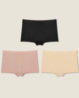 3-Pack: Seamless High-Rise Boyshort Briefs - Voldara
