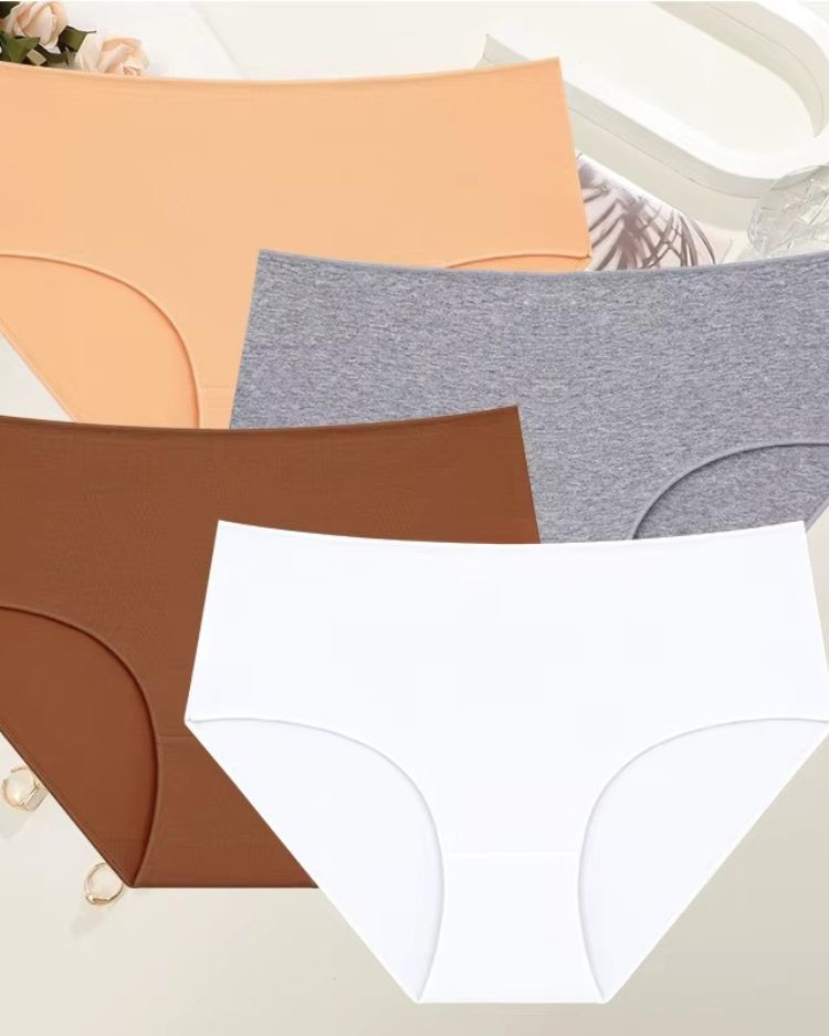 4-Pack: Seamless Mid-Rise Cotton Briefs - Voldara