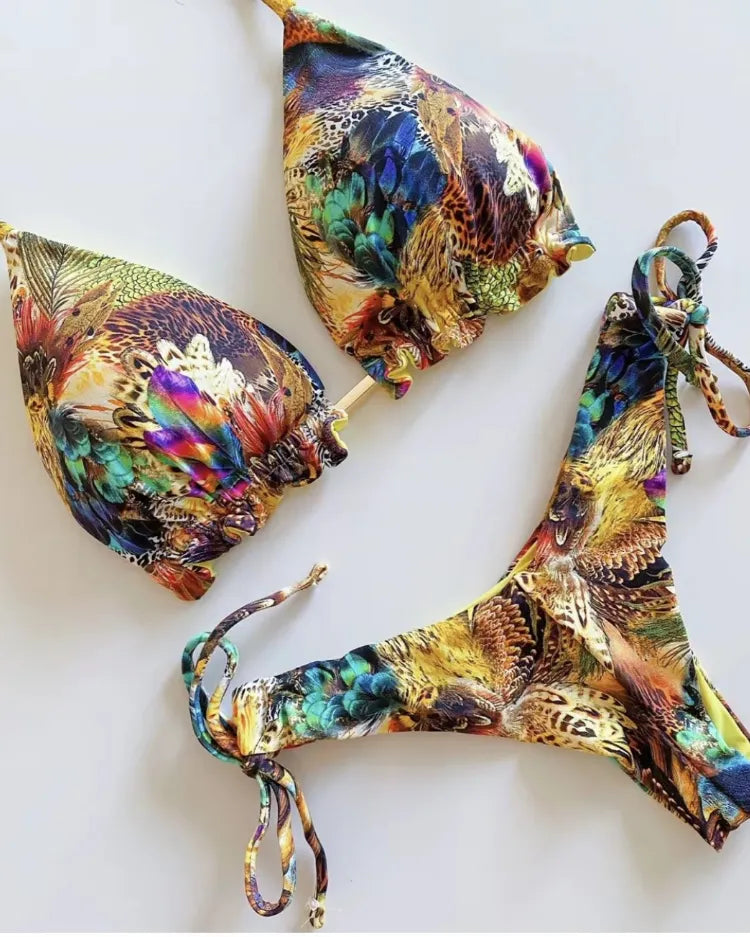 Exotica Padded Halter Bikini Set - Voldara