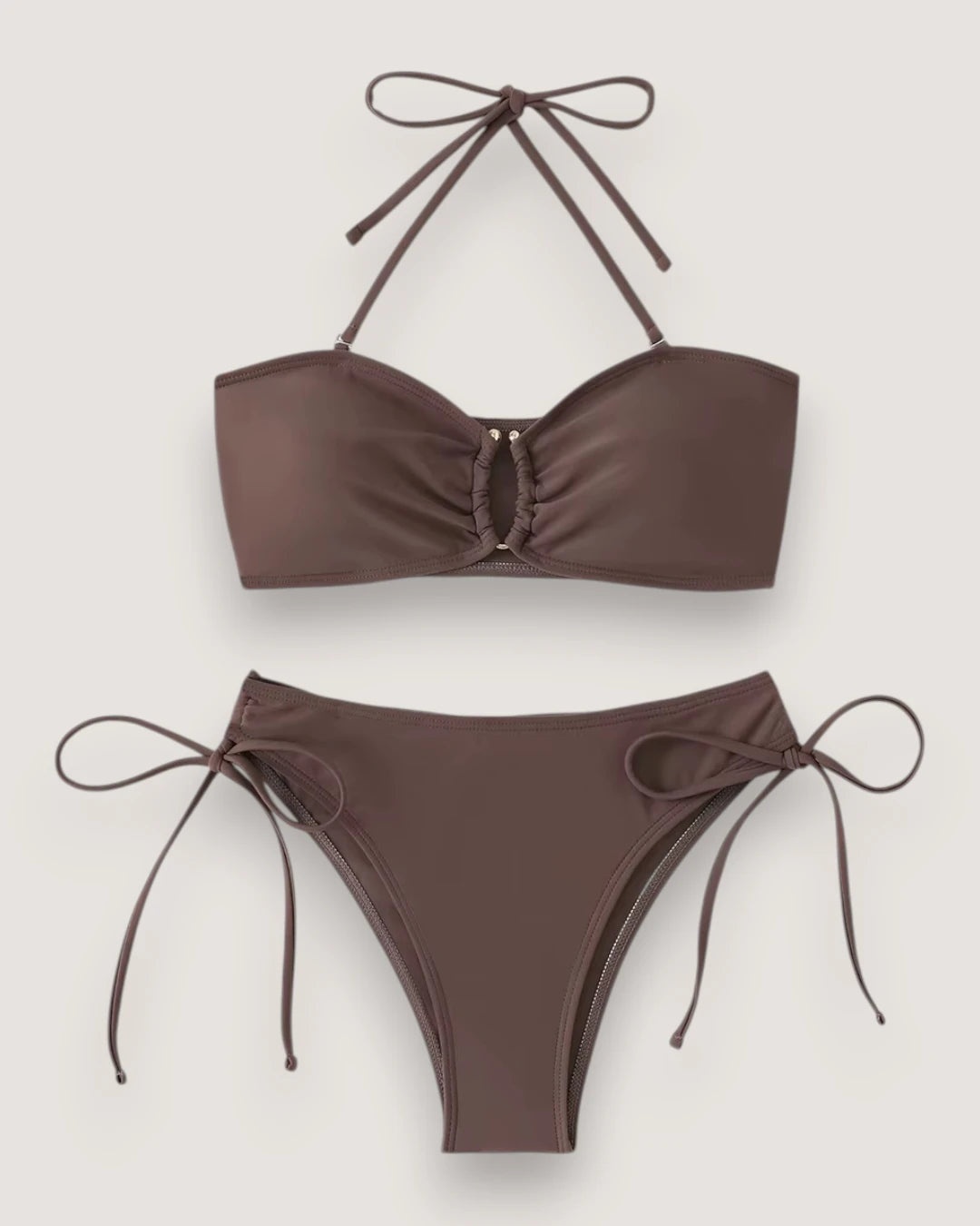 High-Waist Bandeau Bikini Set - Voldara