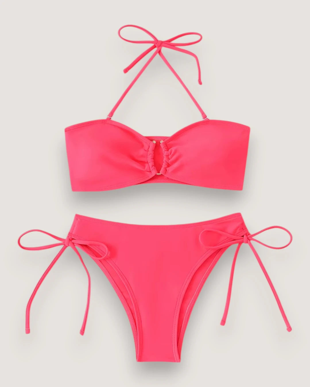 High-Waist Bandeau Bikini Set - Voldara