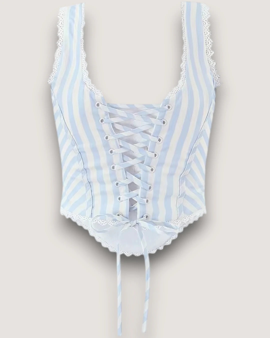 Striped Corset Crop Top - Voldara