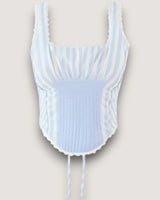 Striped Corset Crop Top - Voldara