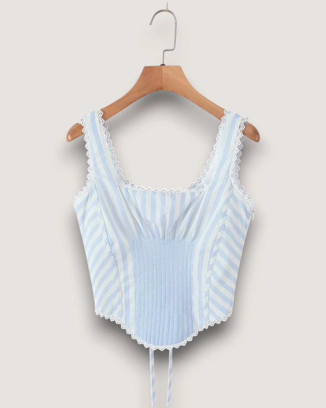 Striped Corset Crop Top - Voldara
