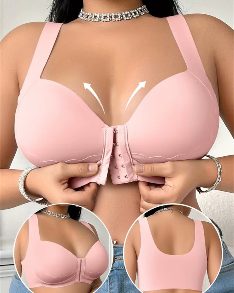 Seamless Front-Closure Minimizer Bra - Voldara