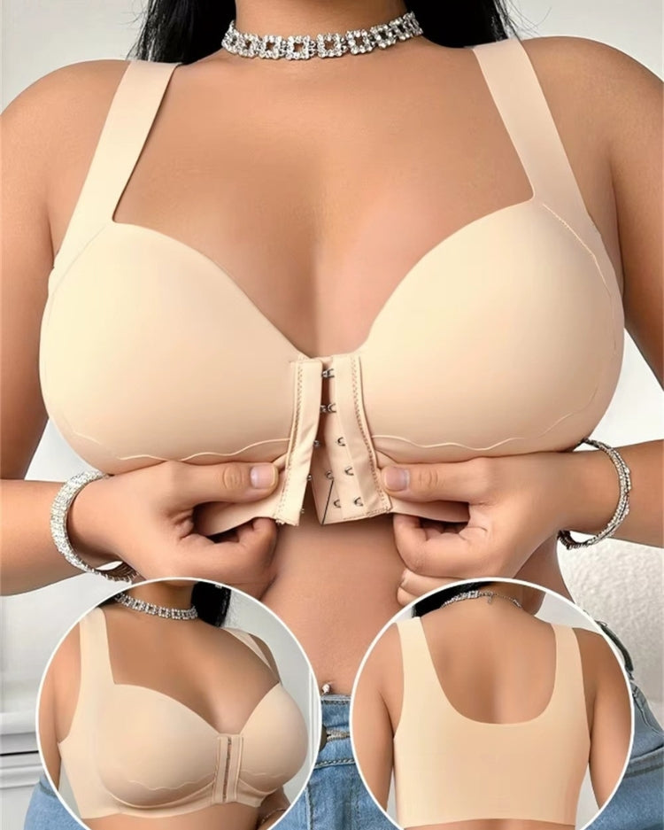 Seamless Front-Closure Minimizer Bra - Voldara