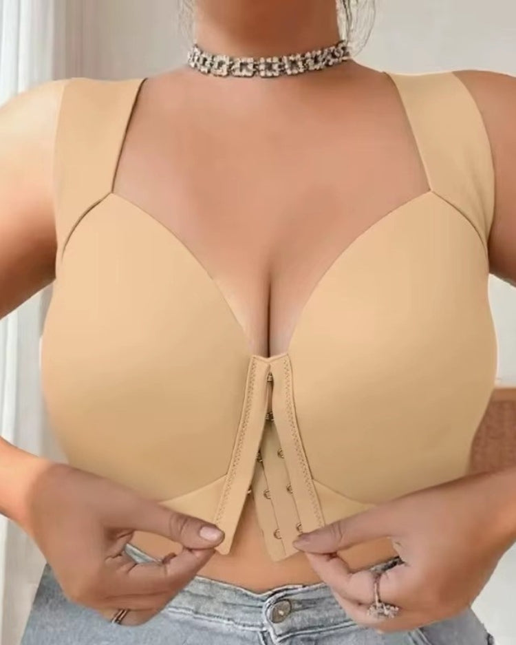 Seamless Front-Closure Minimizer Bra - Voldara