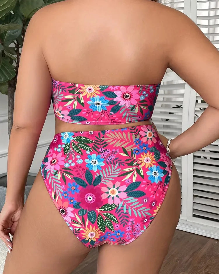 Bandeau High-Waist Bikini Set - Voldara