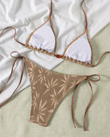 Beaded Textured String Bikini Set - Voldara