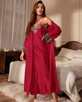 Contrast Lace Loungewear Set - Voldara