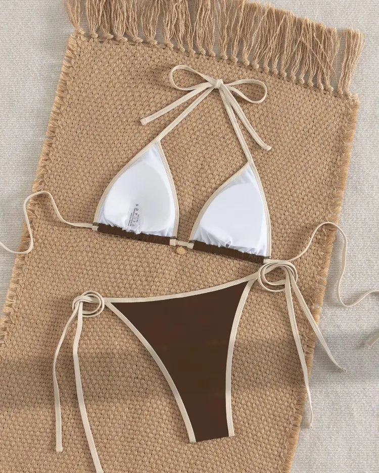 Cross-Back Tie-Side Bikini Set - Voldara