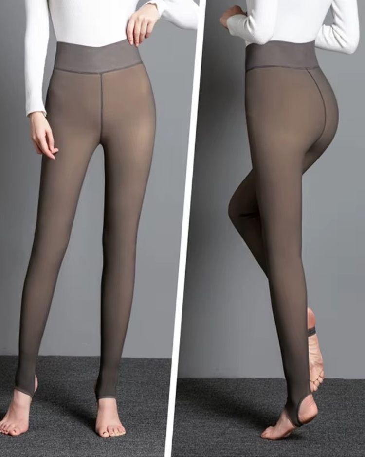 Fleece-Lined Illusion Tights - Voldara