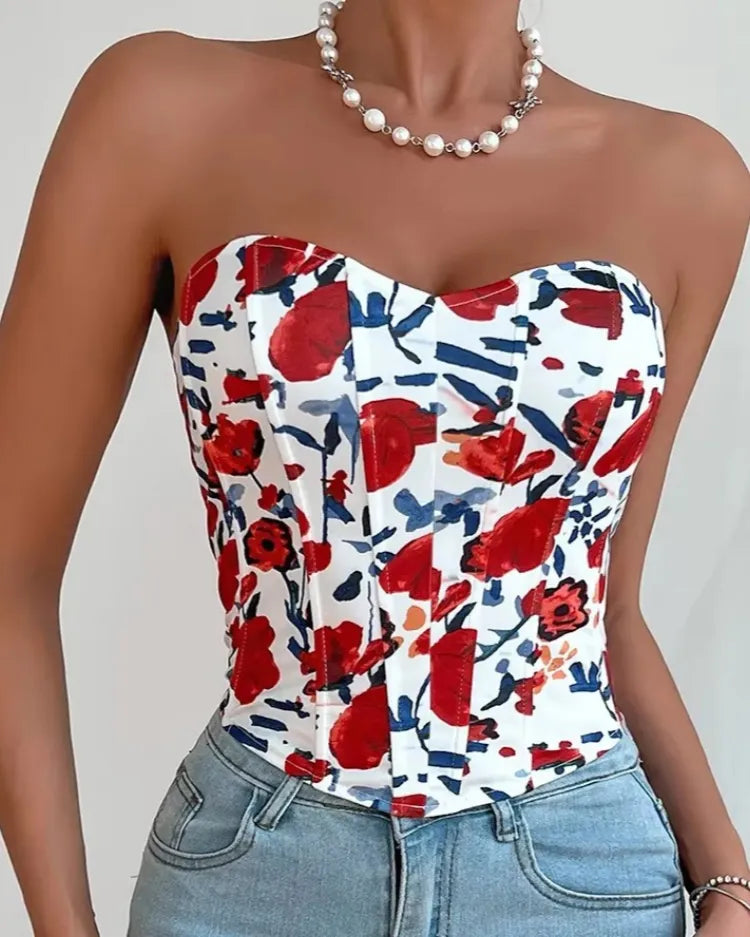 Floral Corset Top - Voldara