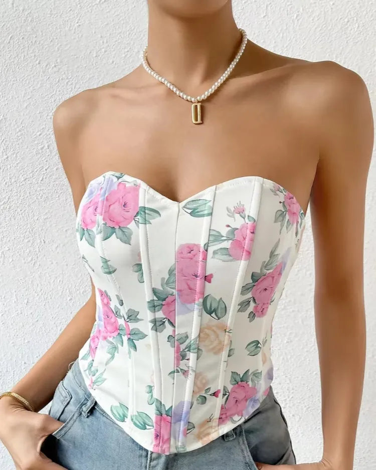 Floral Corset Top - Voldara