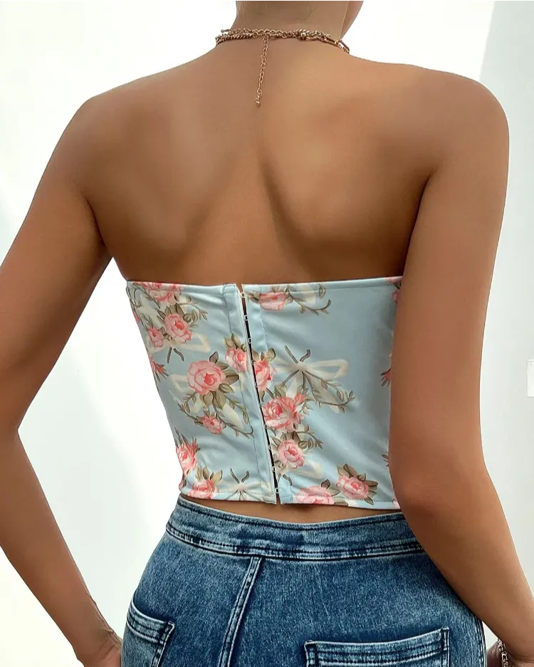 Floral Corset Top - Voldara