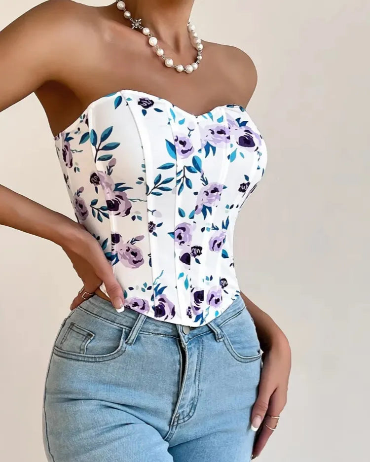 Floral Corset Top - Voldara