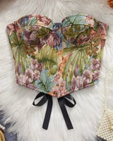Floral Jacquard Corset - Voldara