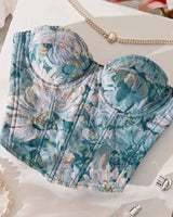 Floral Jacquard Corset - Voldara