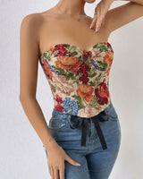 Floral Jacquard Corset - Voldara
