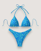 Floral Lace-Up Bikini Set - Voldara