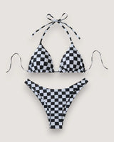 Floral Lace-Up Bikini Set - Voldara