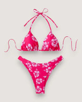 Floral Lace-Up Bikini Set - Voldara