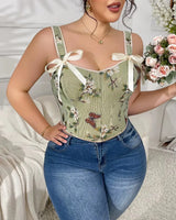 Floral Print Corset Top - Voldara