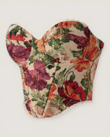 Floral Strapless Bustier Top - Voldara