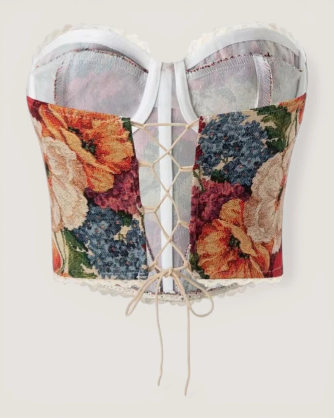 Floral Strapless Bustier Top - Voldara