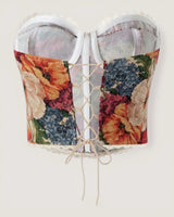 Floral Strapless Bustier Top - Voldara
