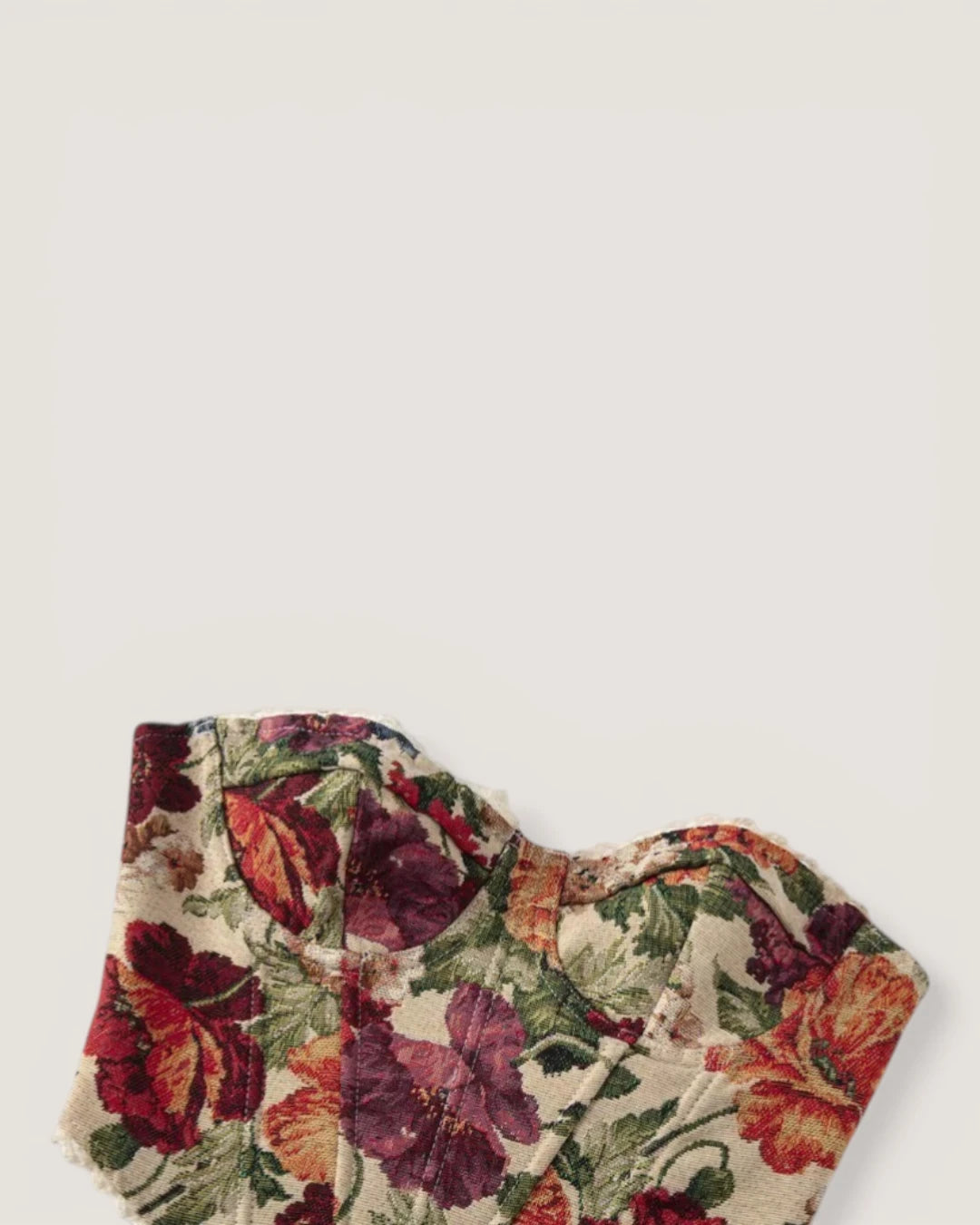 Floral Strapless Bustier Top - Voldara