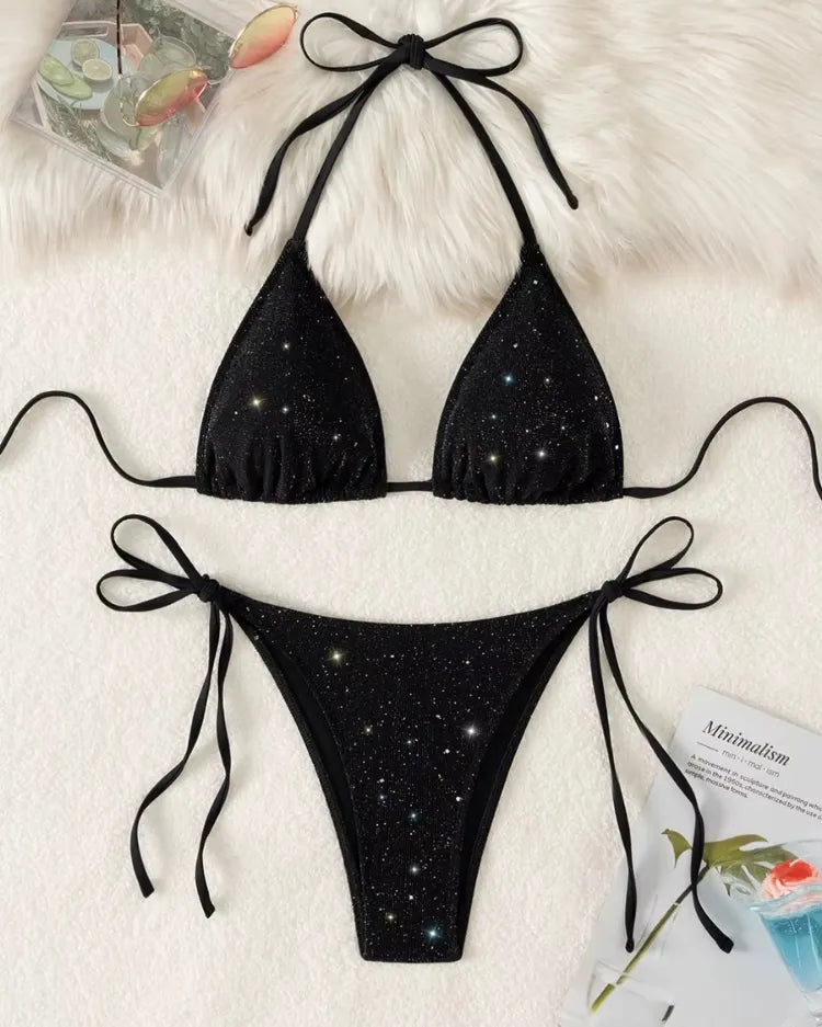 Halter Strappy Bikini Set - Voldara