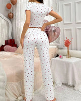 Heart Print Pyjama Set - Voldara