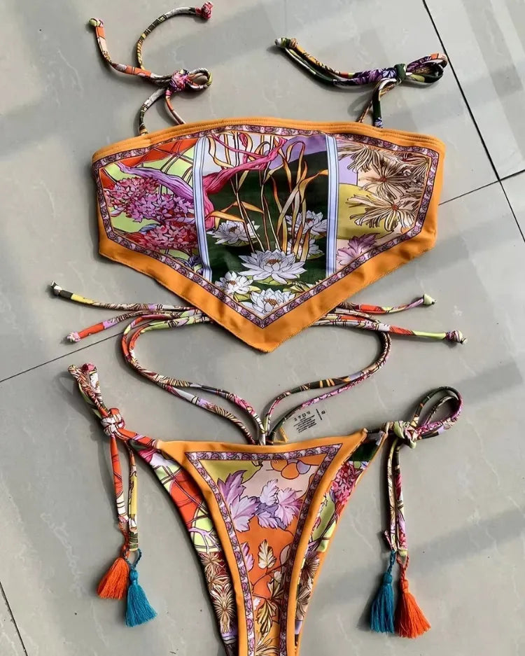 High-Cut Crop Top Bikini - Voldara