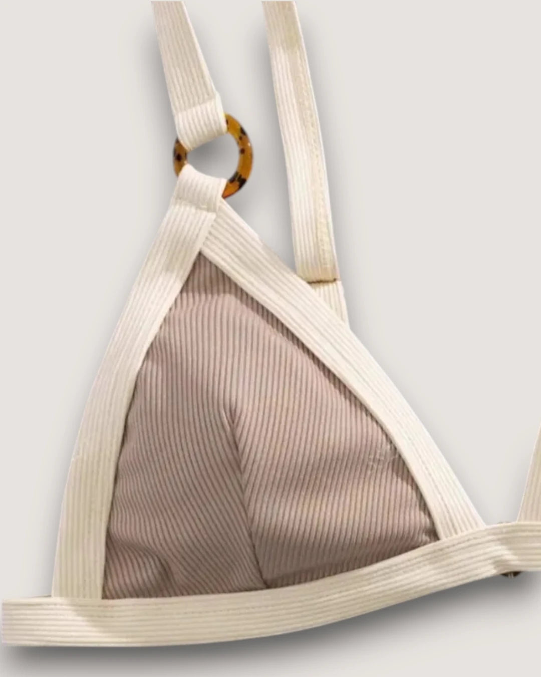 High-Cut Ribbed Ring Bikini Set - Voldara