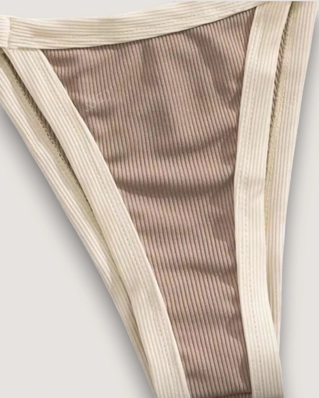 High-Cut Ribbed Ring Bikini Set - Voldara