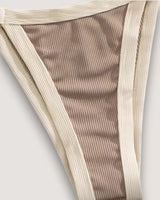 High-Cut Ribbed Ring Bikini Set - Voldara