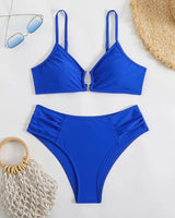 Regular-Waisted Padded Bikini Set - Voldara
