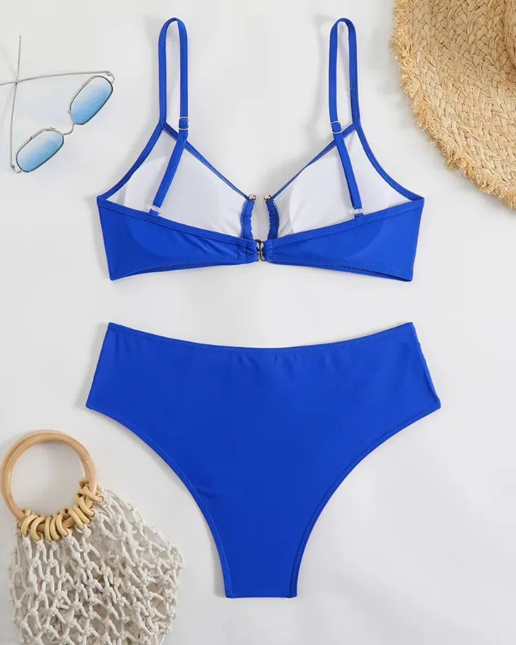 Regular-Waisted Padded Bikini Set - Voldara