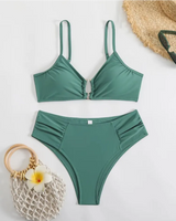 Regular-Waisted Padded Bikini Set - Voldara