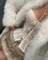 Ivory Sheer Corset Top - Voldara
