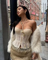 Ivory Sheer Corset Top - Voldara