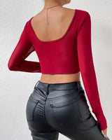 Long Sleeve Mesh Corset Top - Voldara