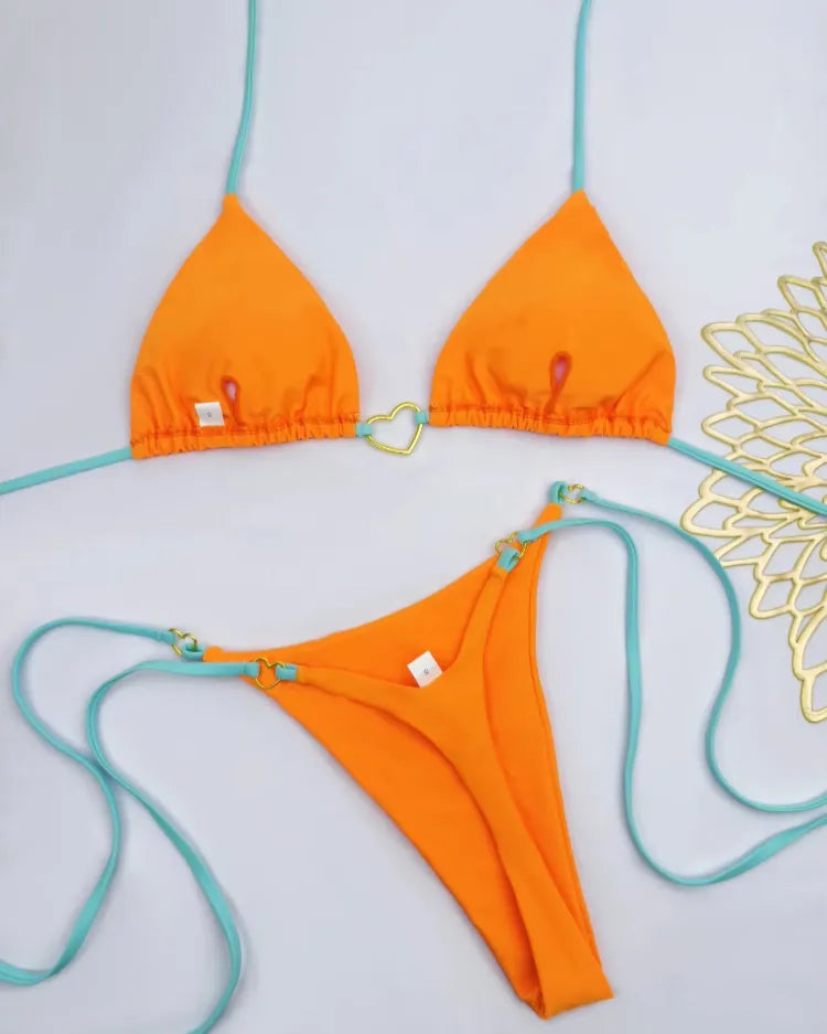 Low-Waist Lace-Up Bikini Set - Voldara