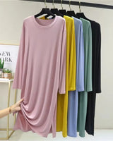 Modal Cotton Long-Sleeve Nightdress - Voldara